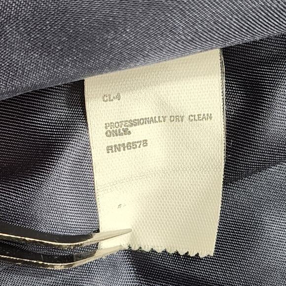 Vintage Catalina Jacket Womens 12 Blue Velvet Open Front Collarless Pockets - Picture 5 of 10